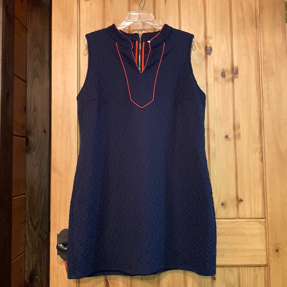 CROWN & IVY Navy/Orange Dress Sz XL